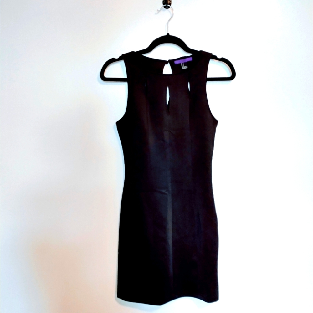 Black bodycon dress with cutouts at the neckline.  Forever 21 size small